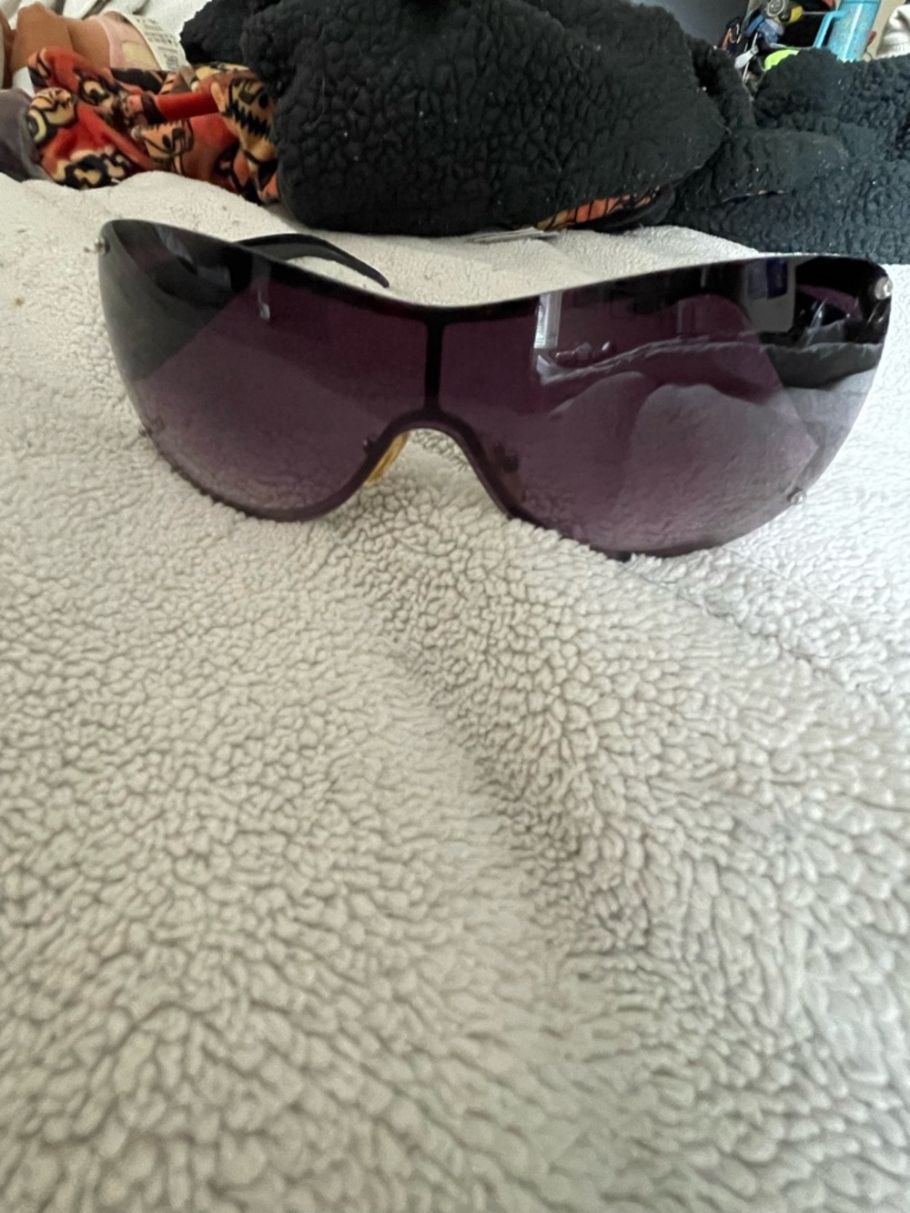 Steve Madden Oversized Wraparound Shield Sunglasses - Purple Lenses